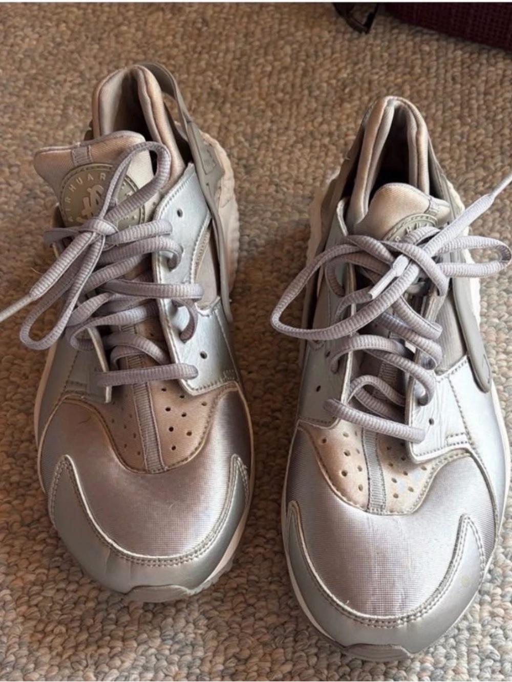 Metallic Silver Athletic Sneakers